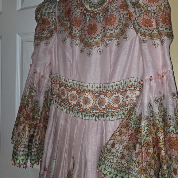 Zimmermann Pink and Green Floral Maxi Dress - Picture 13 of 16
